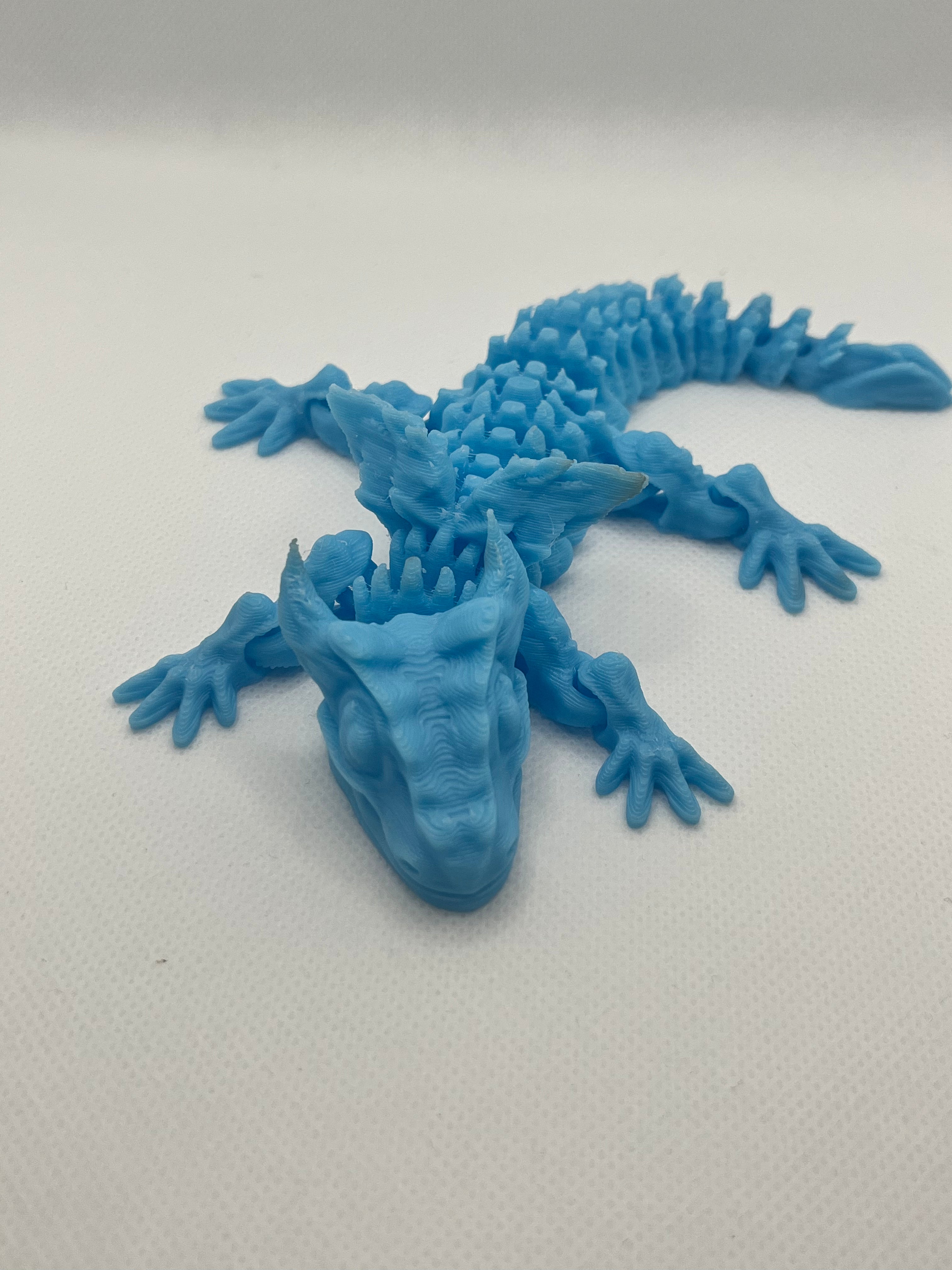 Glow in the Dark Flexi Dragon – Articulated 3D Printed Fidget Toy
