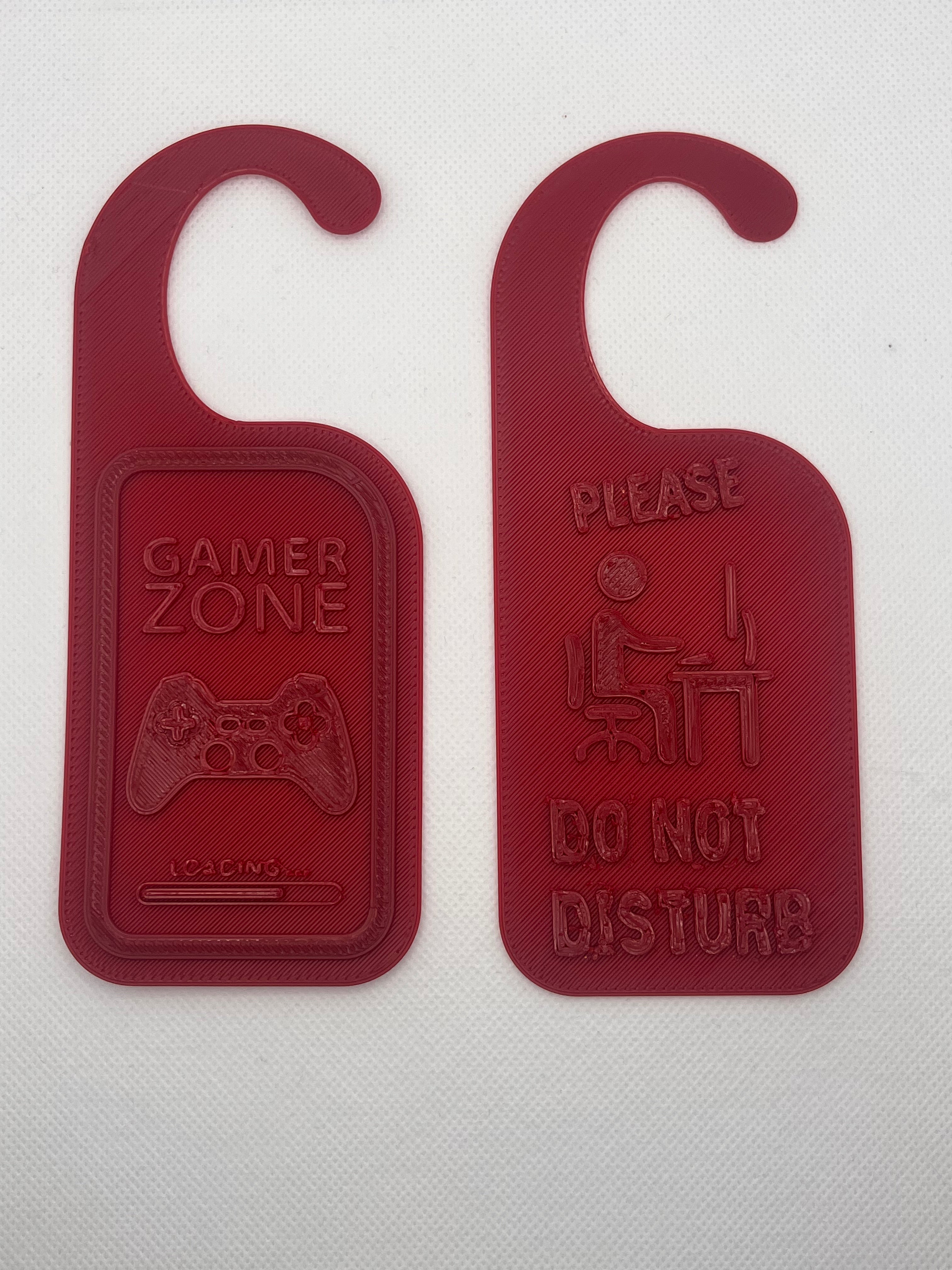 2 PC Gamer Zone / Do Not Disturb Door Hanger Sign